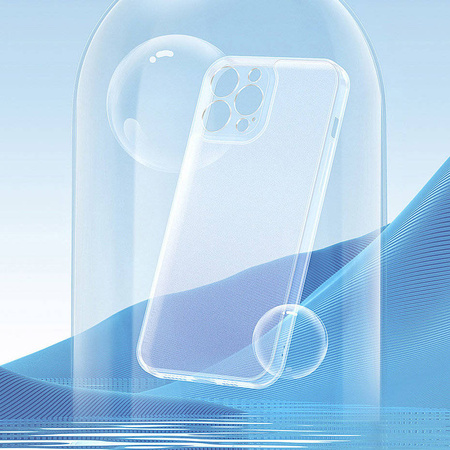 Baseus frosted glass case cover for iphone 13 pro max hard cover with gel frame transparent (arws000802)