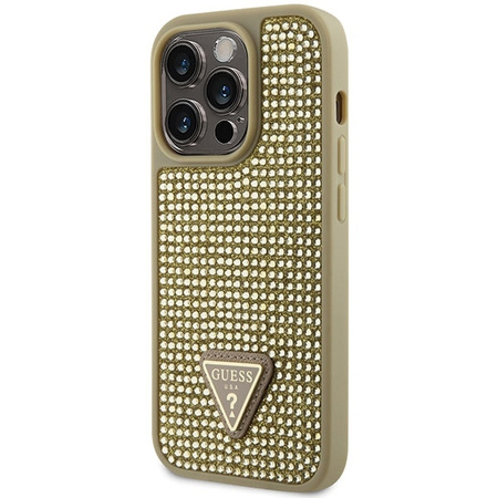 Guess GUHCP14LHDGTPD iPhone 14 Pro 6,1" Gold/Gold Hardcase Strass Dreieck