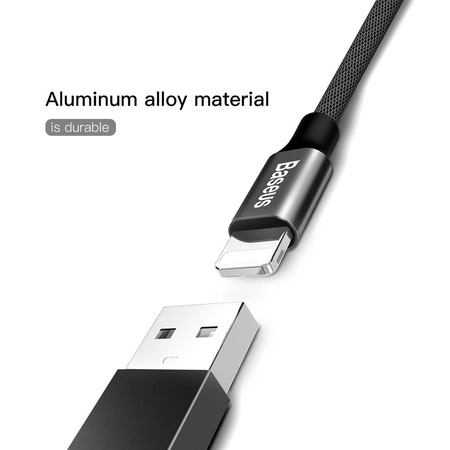 Baseus Yiven kabel przewód w materiałowym oplocie USB / Lightning 1,8M czarny (CALYW-A01)