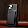 iCarer Case Leather genuine leather case for iPhone 14 Plus schwarz () (MagSafe compatible)