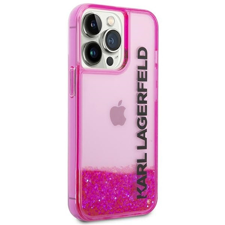 Karl Lagerfeld Liquid Glitter Translucent Elongated Logo Case – Etui iPhone 14 Pro (różowy)