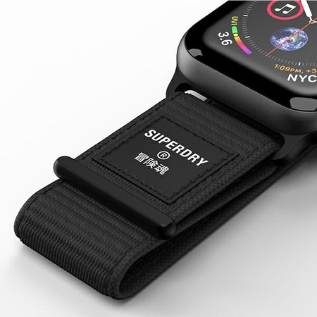 SuperDry Watchband Apple Watch 38/40/41 mm Nylon Weave czarny/black 41673