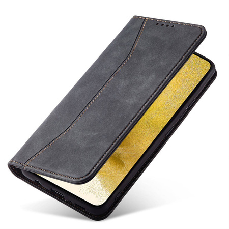 Magnet Fancy Case für Samsung Galaxy S23 Ultra Flip Cover Wallet Stand schwarz