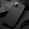 Dux Ducis Grit Leather Case for iPhone 14 Plus Elegant Faux Leather Cover (MagSafe Compatible) Black