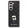 Karl Lagerfeld Saffiano Monogram Ikonik Pin Hülle für Samsung Galaxy Z Fold 5 – Schwarz