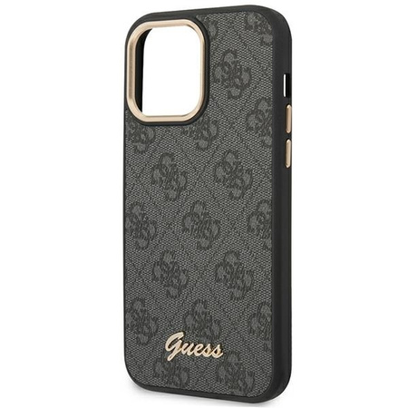 Oryginalne Etui IPHONE 14 PRO MAX Guess Hard Case 4G Vintage Gold Logo (GUHCP14XHG4SHK) czarne