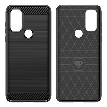 Carbon Case Flexible Schutzhülle Motorola Moto G Play 2022 schwarz