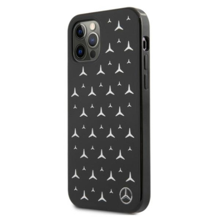 Mercedes MEHCP12MESPBK iPhone 12/12 Pro 6,1" czarny/black hardcase Silver Stars Pattern