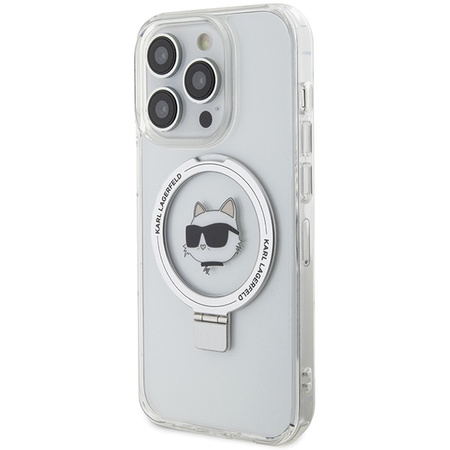 Karl Lagerfeld KLHMP15LHMRSCHH iPhone 15 Pro 6.1&quot; white/white hardcase Ring Stand Choupette Head MagSafe