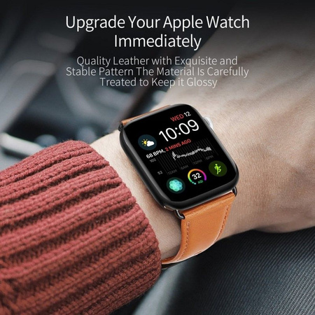 DUX DUCIS YA - pasek z naturalnej skóry do Apple Watch 38/40/41mm brązowy