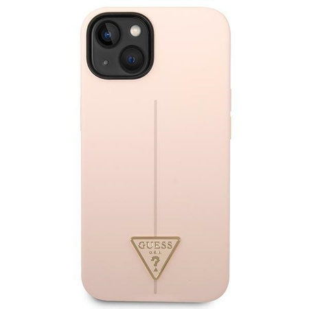 Guess Silicone Triangle Logo - Etui iPhone 14 Plus (różowy)