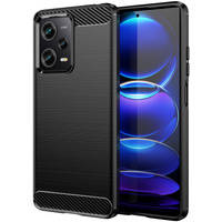 Carbon Case Cover Xiaomi Poco X5 Pro 5G / Redmi Note 12 Pro Flexible Silikon Carbon Cover Schwarz