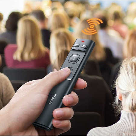 Baseus Orange Dot Multifunctionale remote control for presentation, with a laser pointer - gray