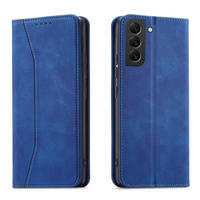 Magnet Fancy Case Case for Samsung Galaxy S22 + (S22 Plus) Pouch Wallet Card Holder Blue