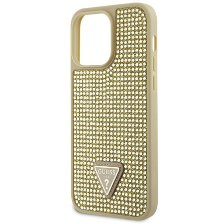 Guess GUHCP14XHDGTPD iPhone 14 Pro Max 6,7&quot; Gold/Gold Hardcase Strass Dreieck