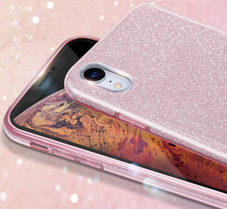 Etui HUAWEI P40 LITE E Brokat Glitter jasny róż