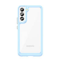 Outer Space Case Cover für Samsung Galaxy S22 + (S22 Plus) Hardcover mit Gelrahmen Blau