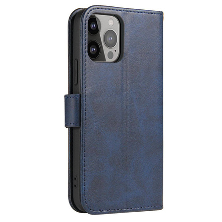 Magnet Case for Samsung Galaxy A34 5G cover with flip wallet stand blue