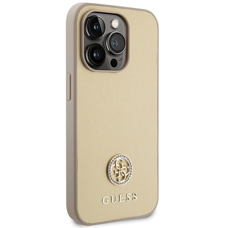 Guess GUHCP15XPS4DGPD iPhone 15 Pro Max 6.7&quot; gold/gold hardcase Strass Metal Logo