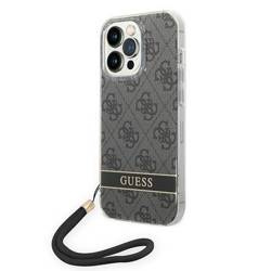 Original Case IPHONE 14 PRO MAX Guess Hardcase 4G Print Strap (GUOHCP14XH4STK) black