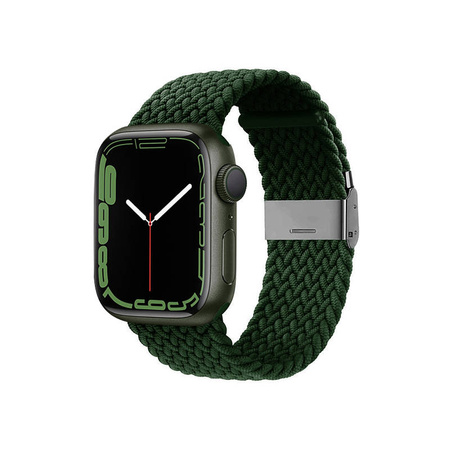 Crong Wave Band – Pleciony pasek do Apple Watch 38/40/41 mm (zielony)