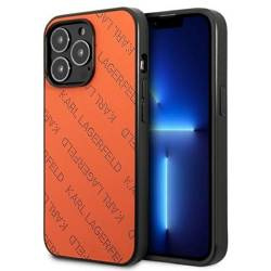 Original Handyhülle IPHONE 13 PRO Karl Lagerfeld Hardcase Perforated Allover (KLHCP13LPTLO) orange