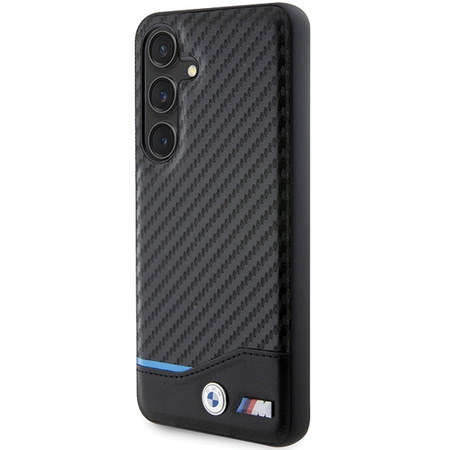 Etui BMW Leather Carbon na Samsung Galaxy S24 - czarne