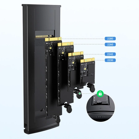 Obudowa Ugreen CM578 15512 na dysk M.2 NVMe 10Gbps - czarna + kabel USB-C / USB-A + kabel USB-C / USB-C