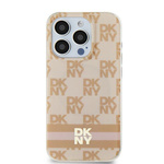 DKNY DKHMP15SHCPTSP iPhone 15 / 14 / 13 6.1" różowy/pink hardcase IML Checkered Mono Pattern & Printed Stripes MagSafe