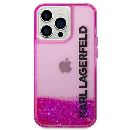 Karl Lagerfeld Liquid Glitter Translucent Elongated Logo Case – Etui iPhone 14 Pro (różowy)