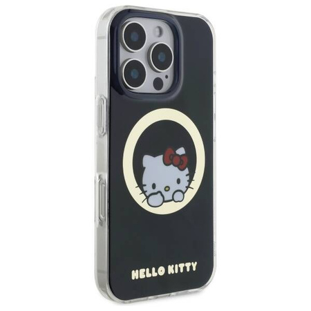 Original Handyhülle IPHONE 16 PRO Hello Kitty Hardcase IML Sweet Kitty MagSafe (HKHMP16LHSWKK) schwarz