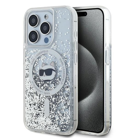 Karl Lagerfeld KLHMP14XLGCHSGH iPhone 14 Pro Max 6.7" hardcase transparent Liquid Glitter Choupette Head Magsafe