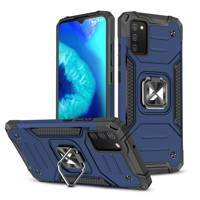 Wozinsky Ring Armor Tough Hybrid Case Cover + Magnethalterung für Samsung Galaxy A03s blau