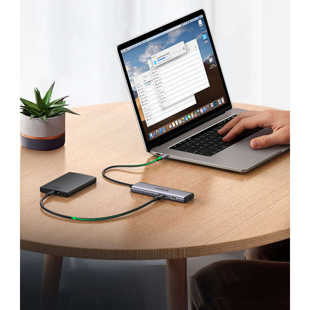 HUB USB-C - 2 x USB-A / 2 x USB-C 20 cm Ugreen CM473 - szary