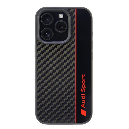 Audi nakładka Carbon Fiber Stripe do iPhone 16 Pro 6.3" czarna