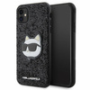 Karl Lagerfeld KLHCN61G2CPK iPhone 11 / Xr 6,1&quot; schwarz/schwarzes Hartschalenetui mit glitzerndem Choupette-Patch