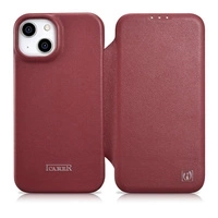 iCarer CE Premium Leather Folio Case iPhone 14 magnetic flip case MagSafe red (WMI14220713-RD)