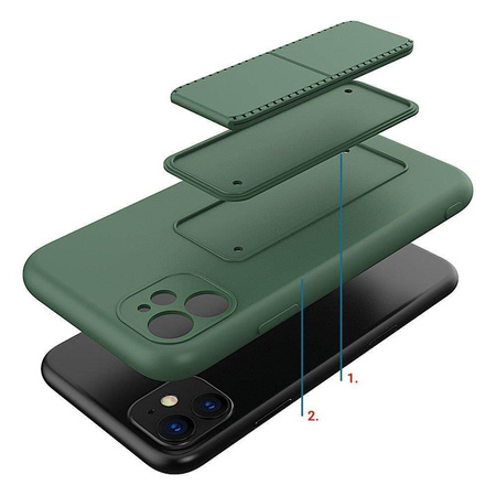 Wozinsky Kickstand Case elastyczne silikonowe etui z podstawką iPhone 12 szary
