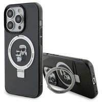 Karl Lagerfeld KLHMP15LHMRSKCK iPhone 15 Pro 6.1&quot; black/black hardcase Ring Stand Karl&amp;Choupette MagSafe