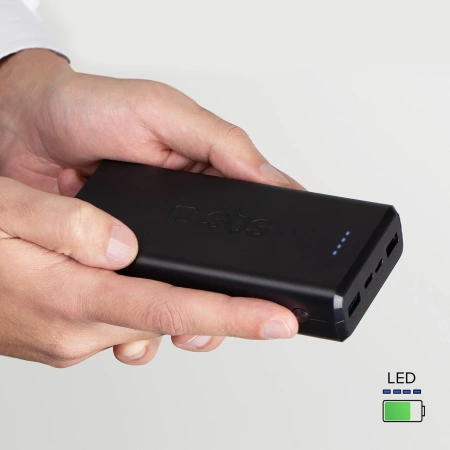 Fast charge powerbank: 20,000 mAh, 2 USBs Black