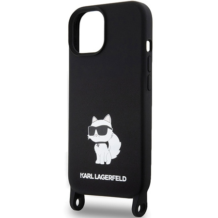 Karl Lagerfeld KLHCP15SSCBSCNK iPhone 15 6.1&quot; hardcase black/black Crossbody Silicone Choupette