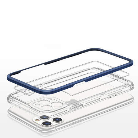 Clear 3in1 case for iPhone 11 Pro blue frame gel cover