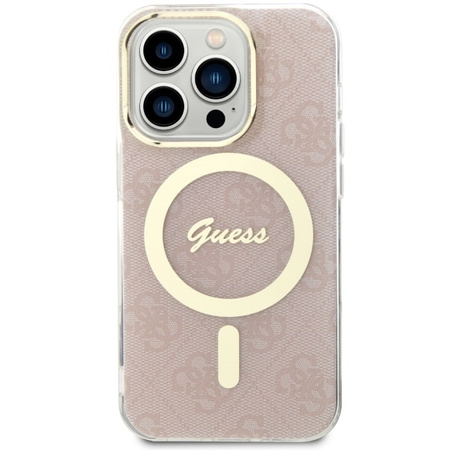 Guess GUHMP14LH4STP iPhone 14 Pro 6.1" pink/pink hardcase 4G MagSafe