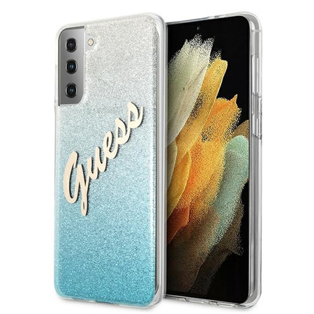 Guess GUHCS21MPCUGLSBL S21+ G996 niebieski/blue hardcase Glitter Gradient Script