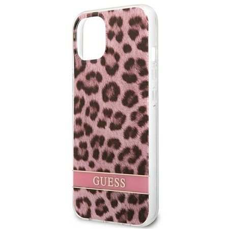 Schutzhülle IPHONE 13 MINI Guess Hardcase Leopard (GUHCP13SHSLEOP) rosa