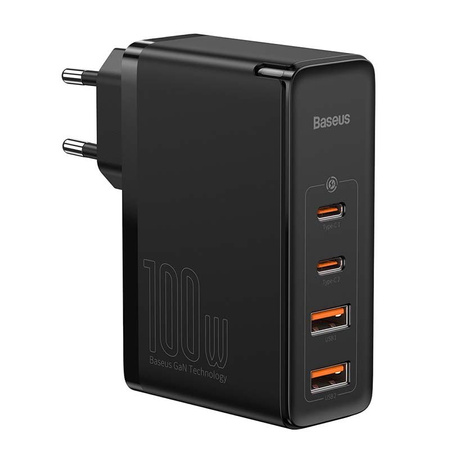 Baseus GaN2 Pro szybka ładowarka sieciowa 100W USB / USB Typ C Quick Charge 4+ Power Delivery czarny (CCGAN2P-L01)