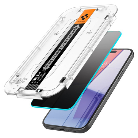 GEHÄRTETES GLAS Spigen GLAS.TR „EZ FIT“ 2ER-PACK IPHONE 15 PLUS DATENSCHUTZ