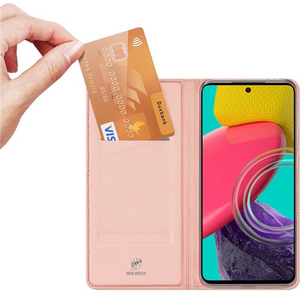 Schutzhülle SAMSUNG GALAXY M53 5G mit einem Flip Dux Ducis Skin Leder hell-pink