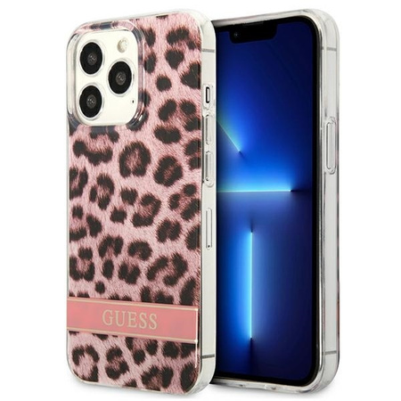 Schutzhülle IPHONE 13 PRO Guess Hardcase Leopard (GUHCP13LHSLEOP) rosa