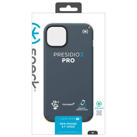 Speck Presidio2 Pro - Antybakteryjne etui iPhone 14 Plus (Charcoal / Cool Bronze / Slate)